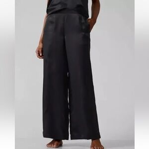 New-Athleta-M-black-calm cool-elastic waist, wide leg, lounge pajama pant.